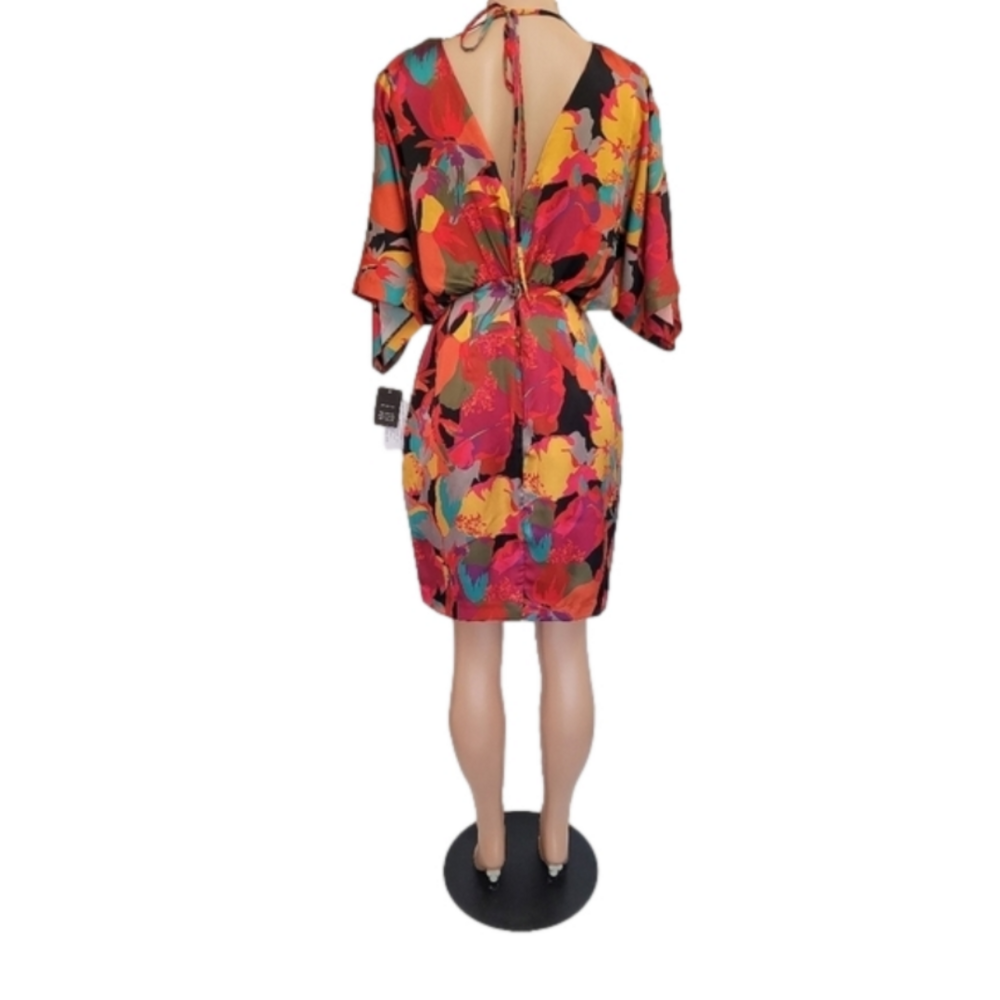 Aidan Mattox Printed Batwing Sleeve Dress 14 - Picture 7 of 11